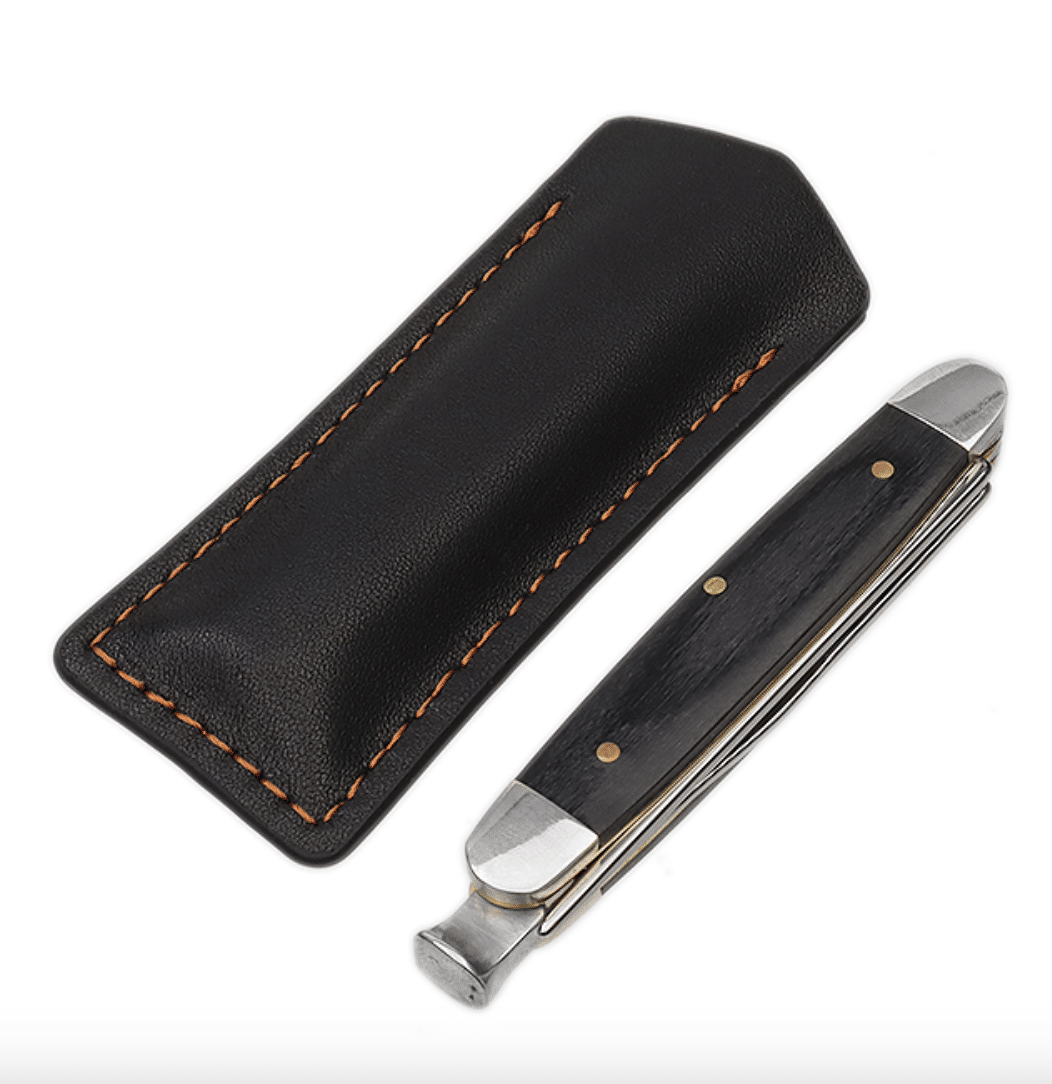 4th Generation Blackwood & Stainless Steel Pipe Knife Tool With Leather Sheath - Image 2