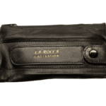 La Rocca Black 6″ Leather Zip Tobacco Pouch