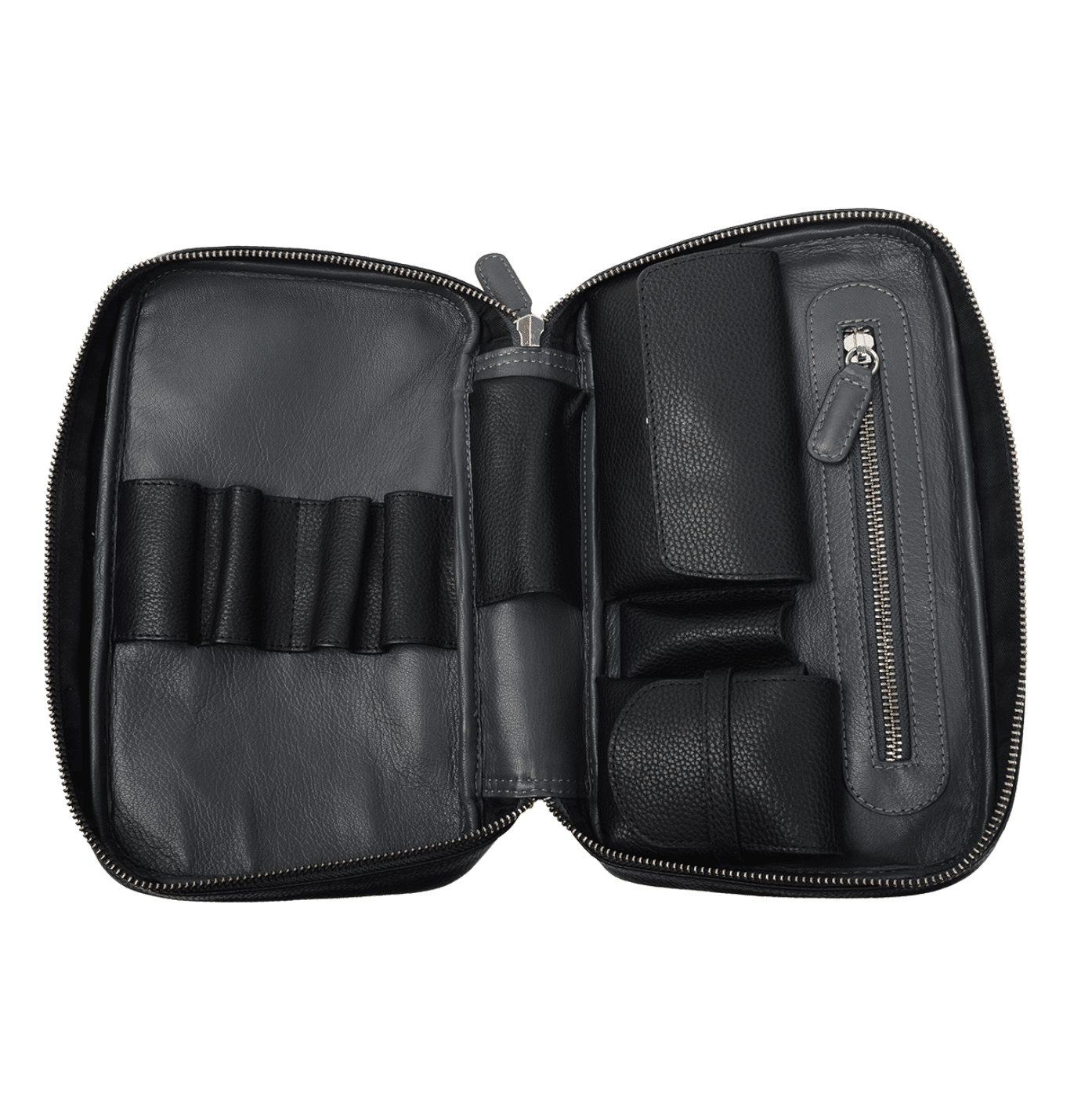 Comoys Tobacco Pouch Multi Pipe Travel Case Black & Grey - Image 3
