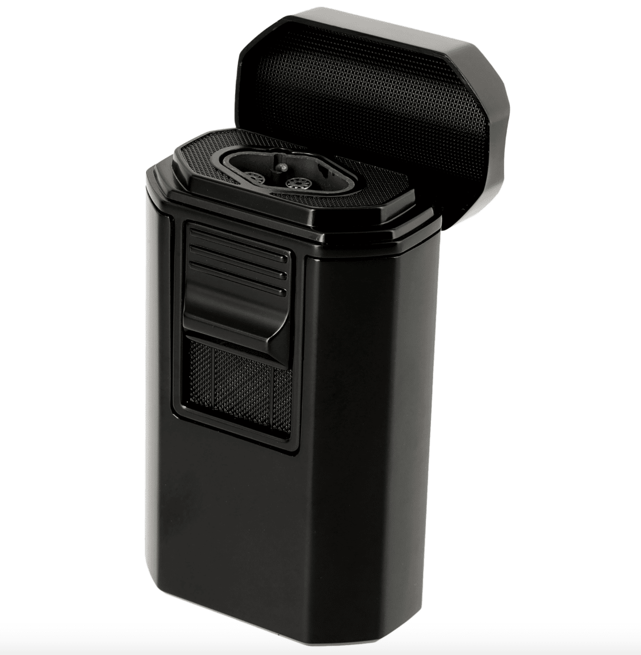 Cutlass V-Cut Quad-Torch Table Lighter with Punch and Cigar Rest Black Matte - Image 2