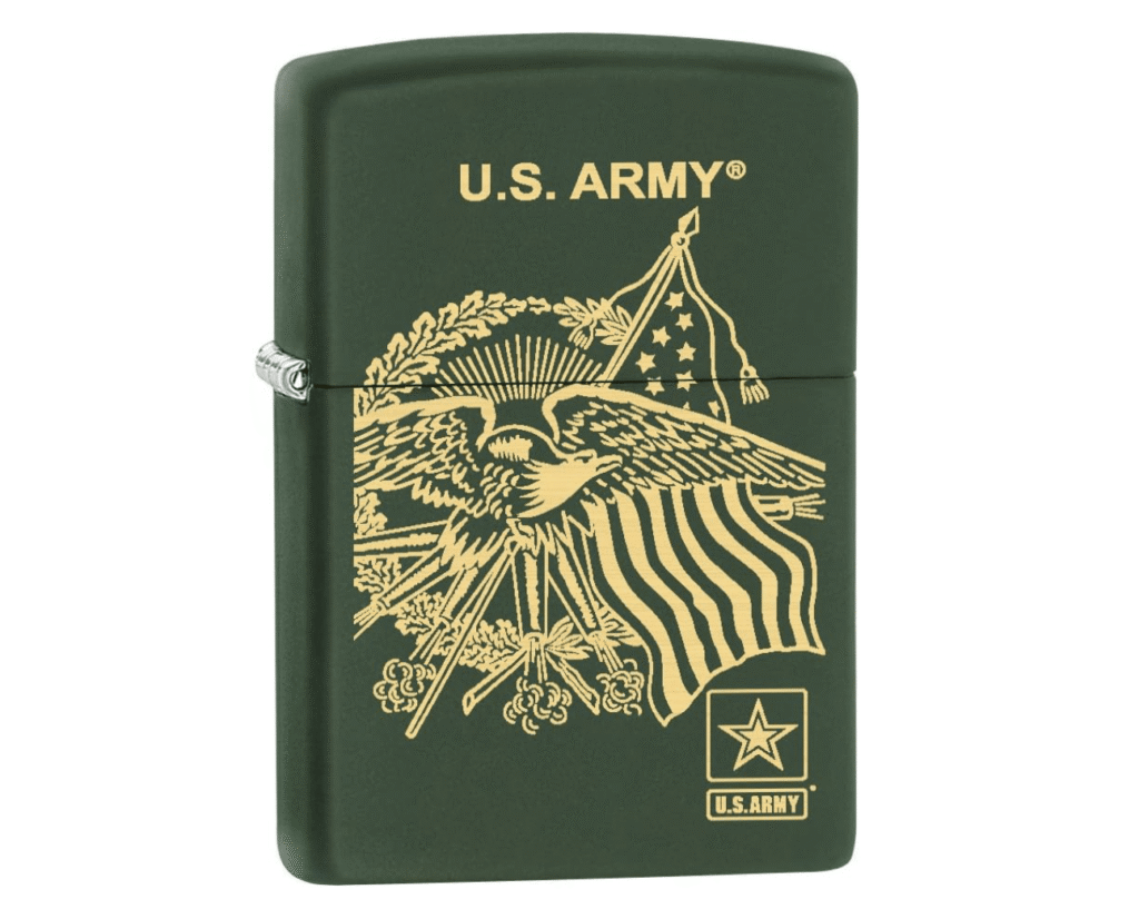 Zippo Lighter: Matte Green U.S. Army