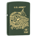 Zippo Lighter: Matte Green U.S. Army