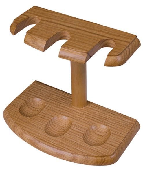 Oak Finish 3 Pipe Stand