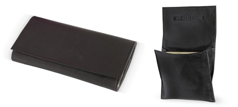 Erik Stokkebye 4th Generation Black Leather Roll up Tobacco Pouch - Image 5